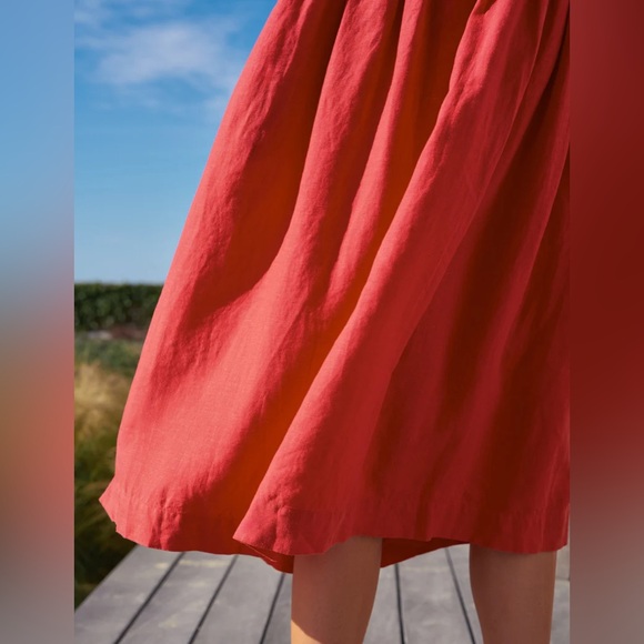 Frank & Eileen Daphne Sleeveless Popover Dress in Summer Red Sz XS Washed Linen - Picture 4 of 16